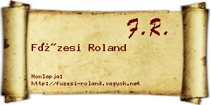 Füzesi Roland névjegykártya