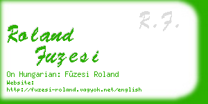 roland fuzesi business card
