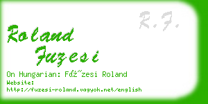 roland fuzesi business card